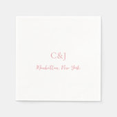 Clean Pink Elegant Wedding Servet (Voorkant)