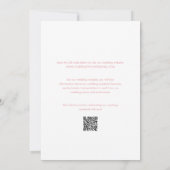 Clean Pink QR Code Elegante bruiloft Kaart (Achterkant)