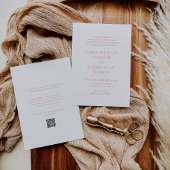 Clean Pink QR Code Elegante bruiloft Kaart