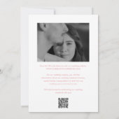 Clean Pink QR Code Foto Elegante bruiloft Save The Date (Achterkant)