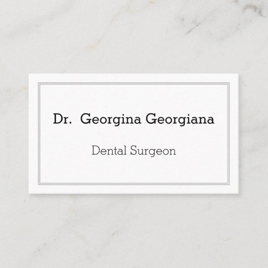 Clean & Plain Dental Surgeon Visitekaartje (Voorkant)