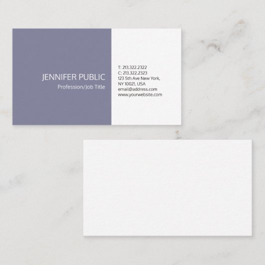 Clean Plain Elegant Colors Moderne Professional Visitekaartje (Voorkant / Achterkant)