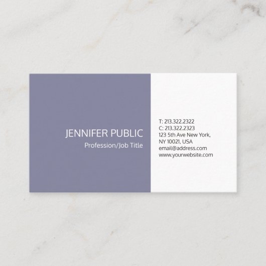 Clean Plain Elegant Colors Moderne Professional Visitekaartje (Voorkant)
