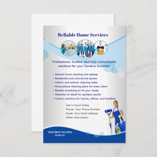 Clean Professional Editable Template  Kaart (Voorkant / Achterkant)