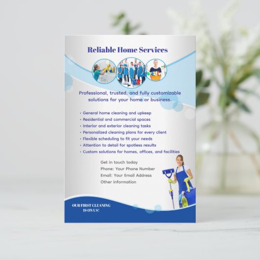 Clean Professional Editable Template  Kaart (Staand voorkant)