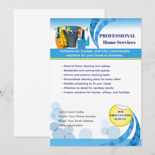 Clean Professional Editable Template  Kaart (Voorkant / Achterkant)