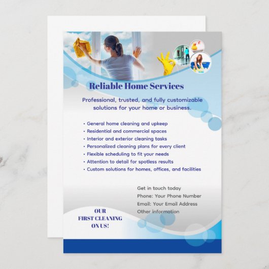 Clean Professional Editable Template  Kaart (Voorkant / Achterkant)