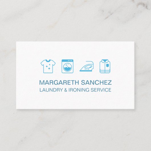 CLEAN Professionele was- en strijkservice Visitekaartje (Voorkant)