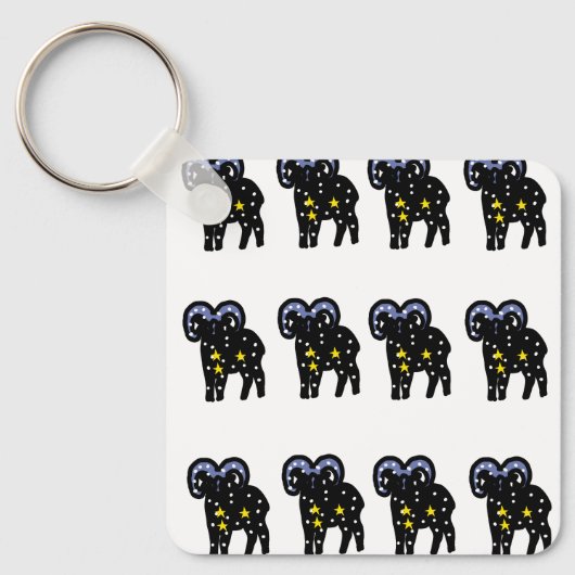 Clean Ram Zodiac Keychain – Bold Aries Symbol  (Voorkant)