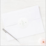 Clean Sage Green Botanical Elegant Wedding Ronde Sticker<br><div class="desc">Elegante bruiloft stickers met een eenvoudige botanische thema met uw monogram aan weerszijden van de hand getekende takje bladeren.</div>