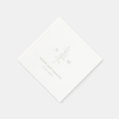 Clean Sage Green Botanical Elegant Wedding Servet (Hoek)