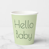 Clean Sage Green Genderneutraal Baby shower Papieren Bekers (Voorkant)