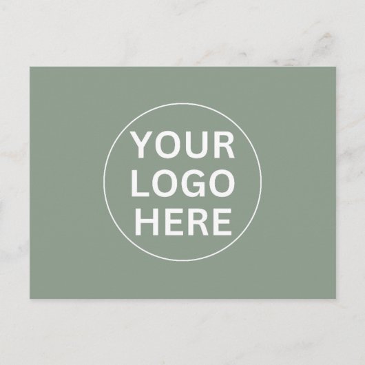 Clean Sage Green Professionele Zakelijke Logo Briefkaart (Voorkant)