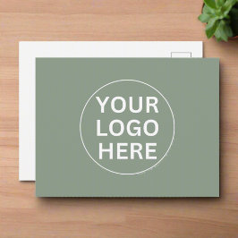 Clean Sage Green Professionele Zakelijke Logo Briefkaart