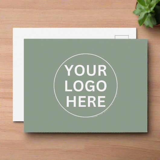 Clean Sage Green Professionele Zakelijke Logo Briefkaart