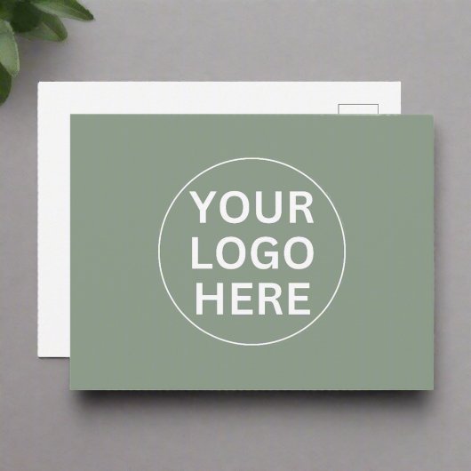Clean Sage Green Professionele Zakelijke Logo Briefkaart