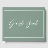 Clean Sage Green Script Kalligrafie Trouwen Gastenboek (Voorkant)