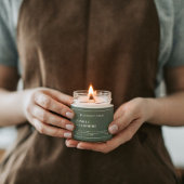 Clean Sage Green Small Business Candle Label Voedselcontainer Etiket