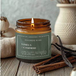 Clean Sage Green Small Business Candle Label Voedselcontainer Etiket