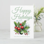 Clean Script Holiday Card Feestdagenkaart (Staand voorkant)