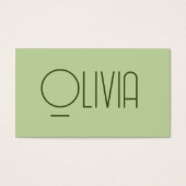 Clean Script Olijfgroen Neutraal Visitekaartje (Voorkant)