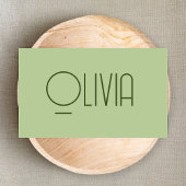 Clean Script Olijfgroen Neutraal Visitekaartje