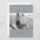 Clean Serif Afstuderen Invitation Kaart (Voorkant / Achterkant)