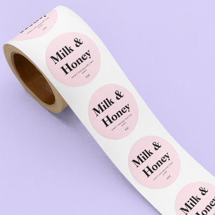 Clean Simple Blush Roze Verpakkingskaars Sticker