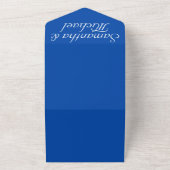 Clean simple Cobalt Blue white wedding All In One Uitnodiging (Buitenkant)