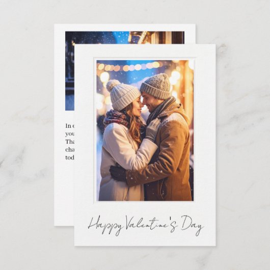 Clean & Simple Happy Valentine’s Day Flat Card (Voorkant / Achterkant)