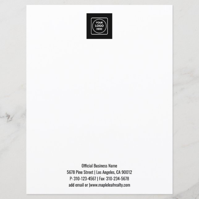 Clean Simple Logo Text Professional letterhead (Voorkant)