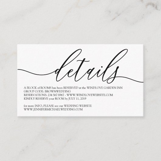 Clean Simple Modern Voeg uw foto details Mini Informatiekaartje (Voorkant)