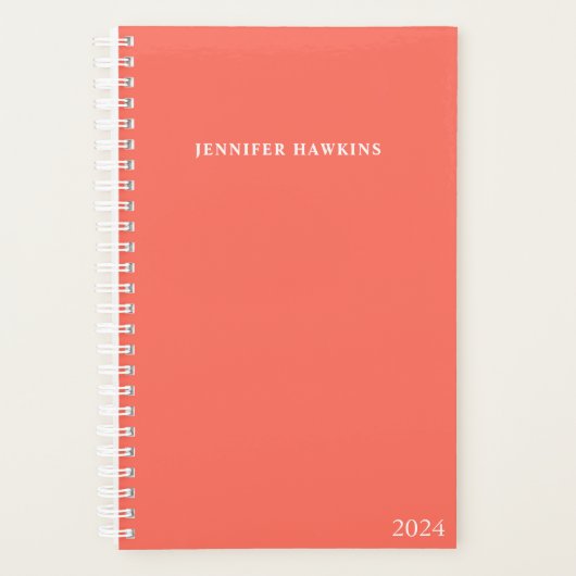 Clean Simple Pink Girly Vrouwelijk Persoonlijk Wek Planner (Voorkant)