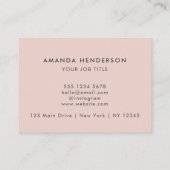 Clean Simple QR Code Promotional Blush Pink Visitekaartje (Achterkant)