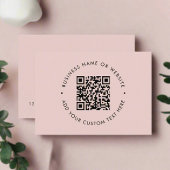 Clean Simple QR Code Promotional Blush Pink Visitekaartje