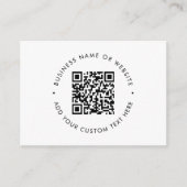 Clean Simple QR Code Promotionele Zwart & Wit Visitekaartje (Voorkant)