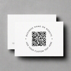 Clean Simple QR Code Promotionele Zwart & Wit Visitekaartje