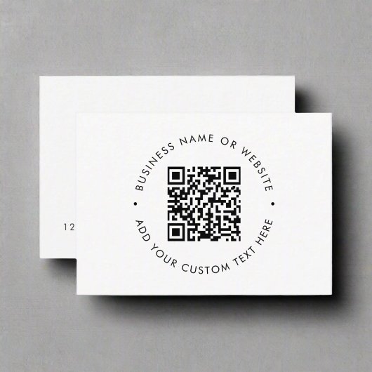 Clean Simple QR Code Promotionele Zwart & Wit Visitekaartje