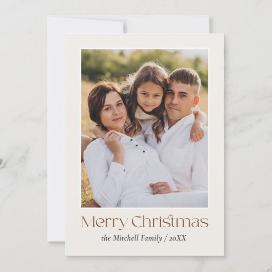 Clean Simple Twee foto's Kerst Kaart (Voorkant)