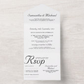 Clean Simple Wedding All In One Uitnodiging (Binnen)