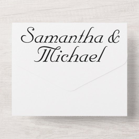 Clean Simple Wedding All In One Uitnodiging (Achterkant)