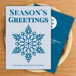 Clean Snowflake Corporate Card Feestdagenkaart