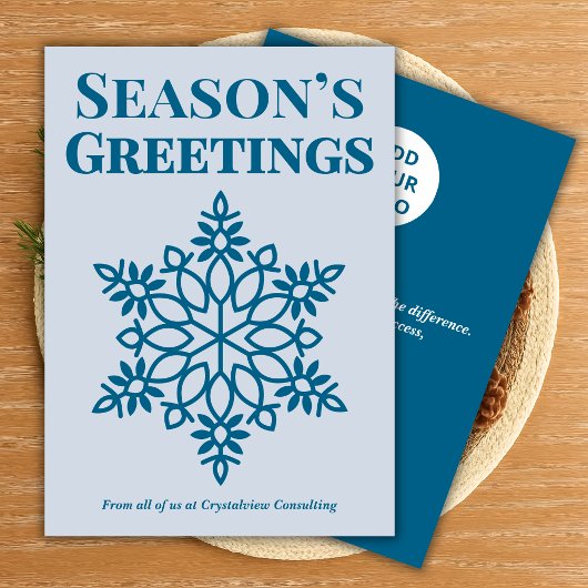 Clean Snowflake Corporate Card Feestdagenkaart