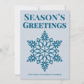 Clean Snowflake Corporate Card Feestdagenkaart (Voorkant)