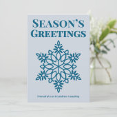 Clean Snowflake Corporate Card Feestdagenkaart (Staand voorkant)