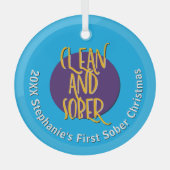 Clean & Sober Recovery Personalize Christmas 20XX Glas Ornament (Voorkant)