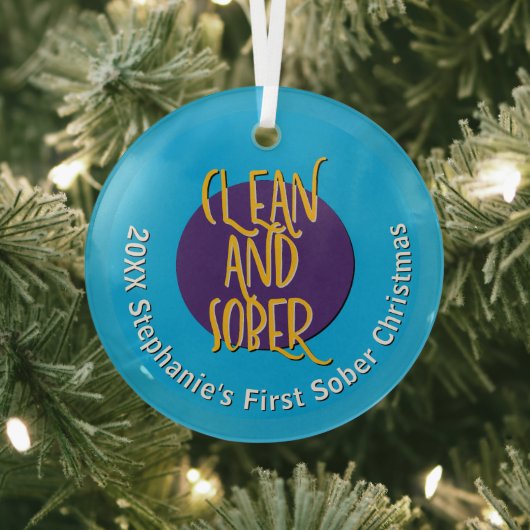 Clean & Sober Recovery Personalize Christmas 20XX Glas Ornament (Insitu)