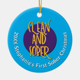 Clean & Sober Recovery Personalize Christmas 20XX Glas Ornament