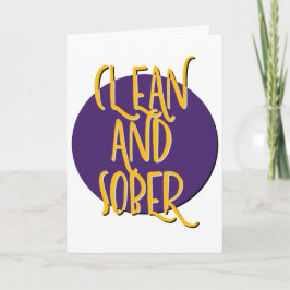 Clean & Sober Recovery Slogan Jubileum Kaart