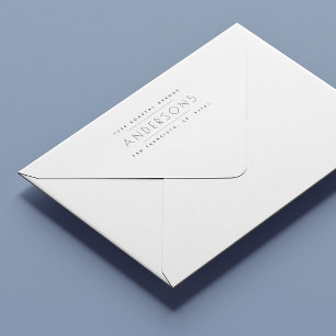 clean super-minimalist Return Address Stamp Zelfinktende Stempel